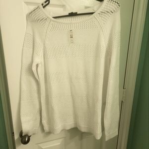 NWT Women's White Light Long Sleeve Sweater by Talbots
